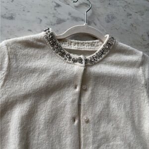 H&M Embellished Cream Cardigan